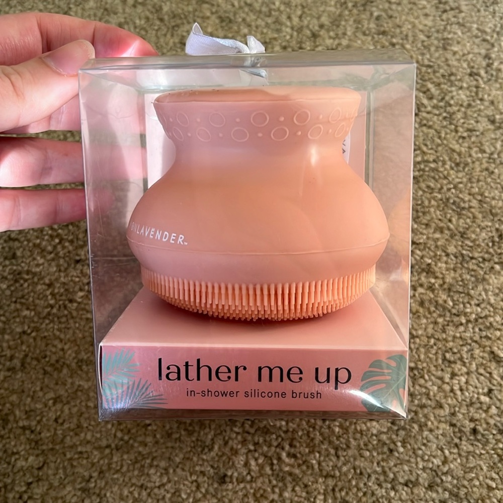 Lemon Lavender “lather me up in-shower silicone brush”